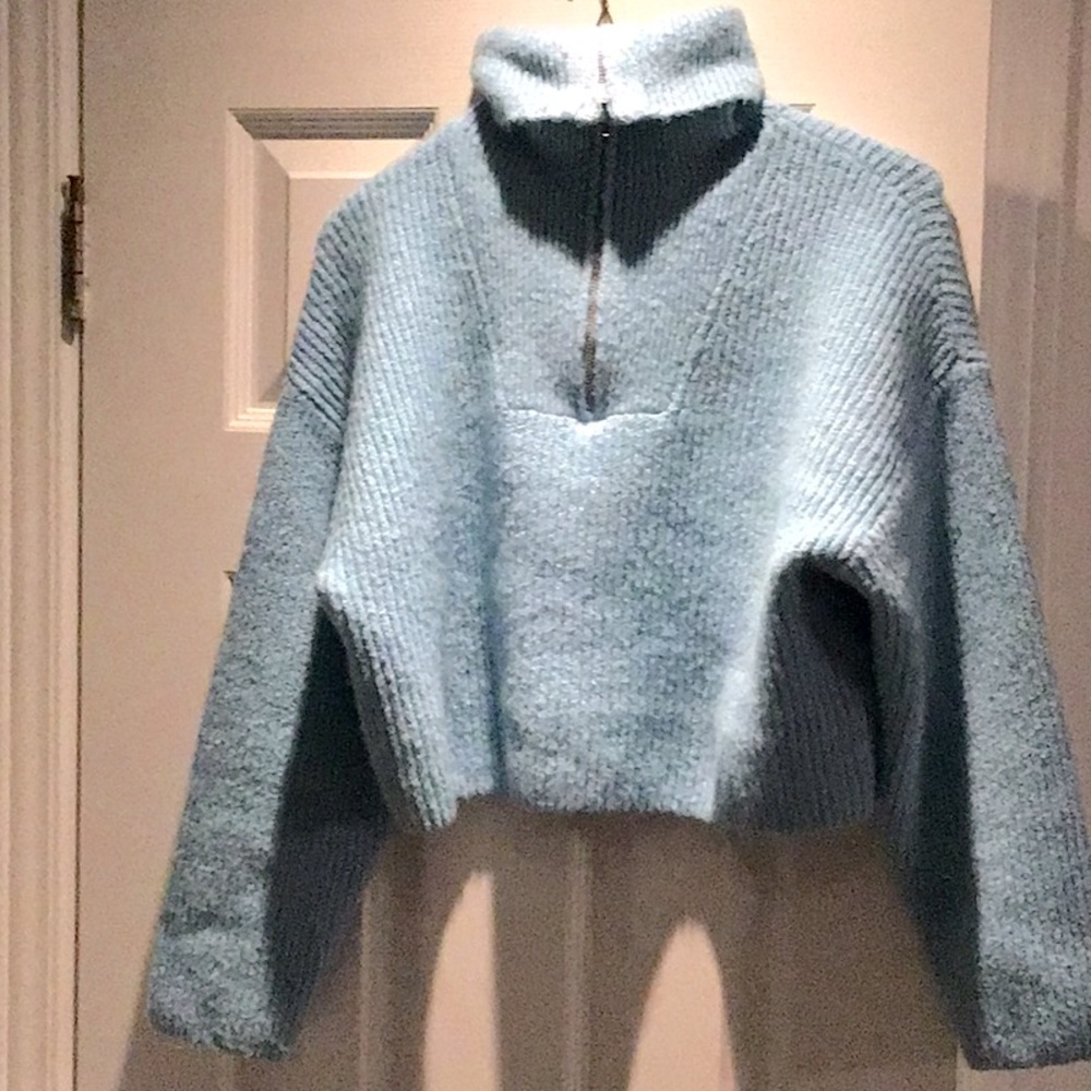 Cropped wool sweater for tween girl - Zara